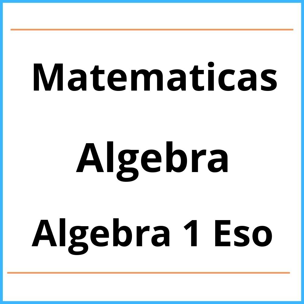Ejercicios De Algebra 1 Eso Pdf