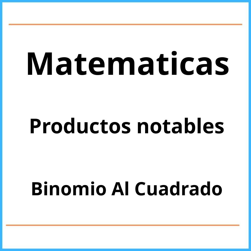 Ejercicios De Binomio Al Cuadrado Pdf