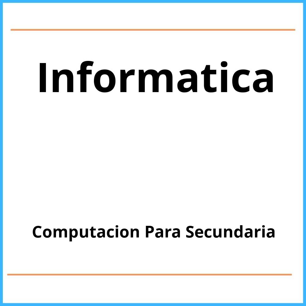 Ejercicios De Computacion Para Secundaria Pdf