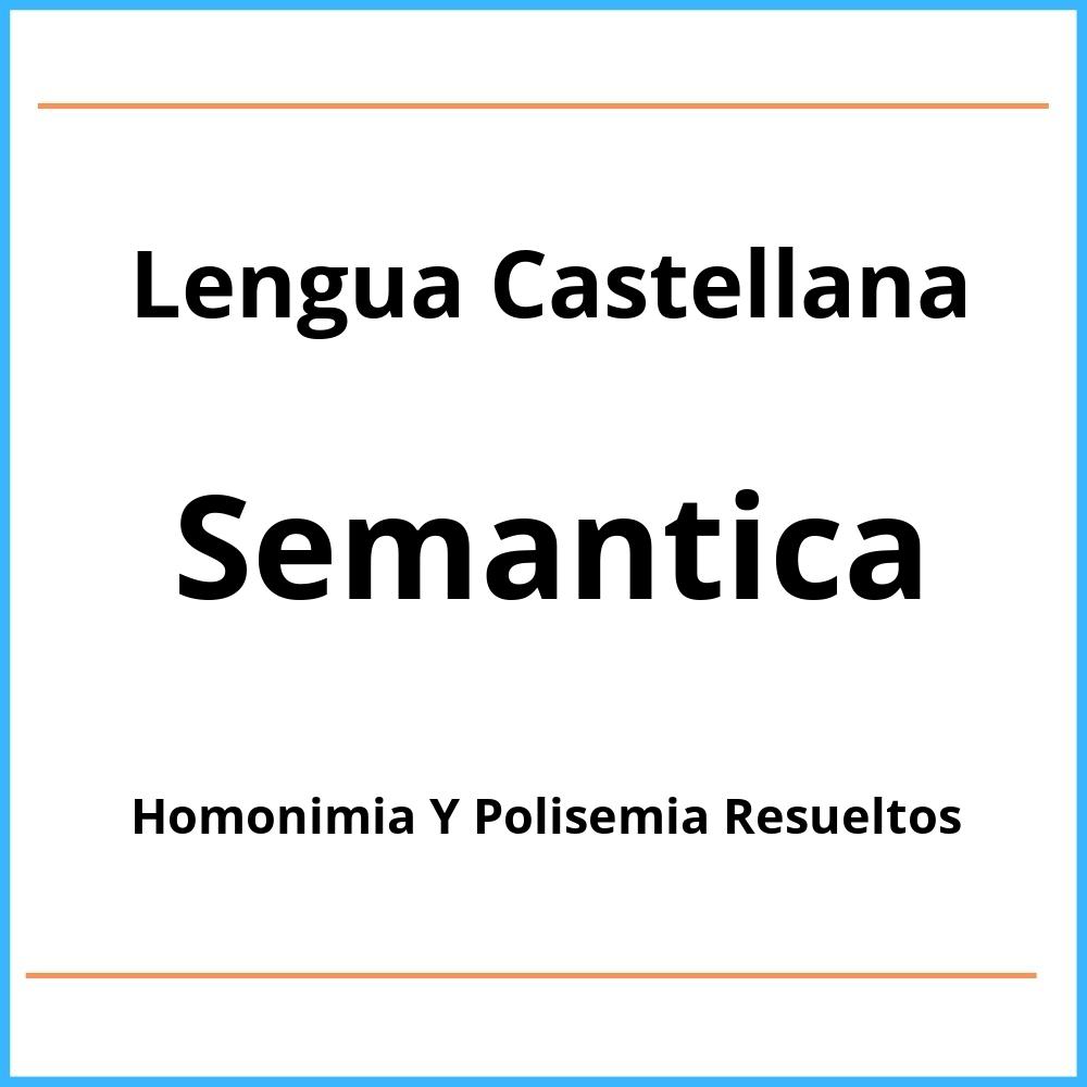 Ejercicios De Homonimia Y Polisemia Resueltos Pdf