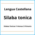 Ejercicios De Silabas Tonicas Y Atonas 3 Primaria Pdf