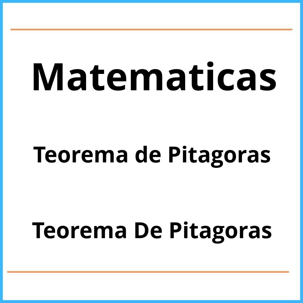 Ejercicios Teorema De Pitagoras Pdf